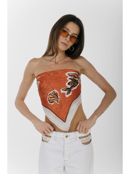 The KNLs HISTORIA SILK SCARF PAINTED CANELLE ELEMENTS