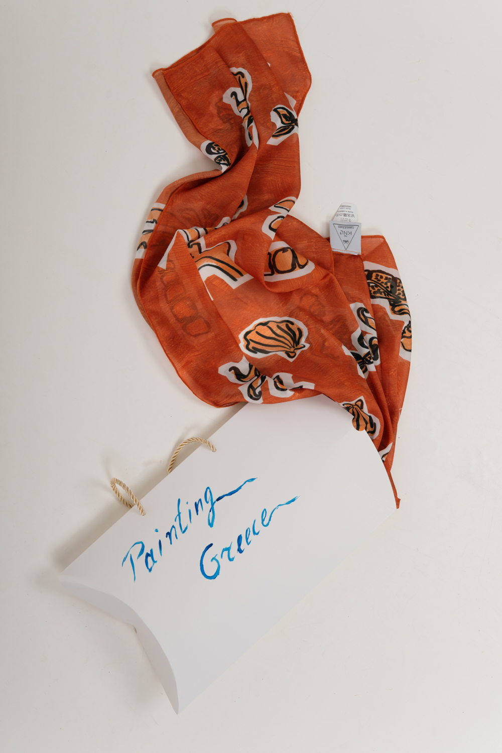 The KNLs HISTORIA SILK SCARF PAINTED CANELLE ELEMENTS