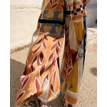 NUREA COTTON WIDE-HAREM PANTS CHASE THE SUN PRINT