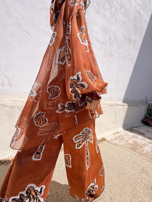 EROS NEW PRINTED TUNIC TOP CANELLE ELEMENTS