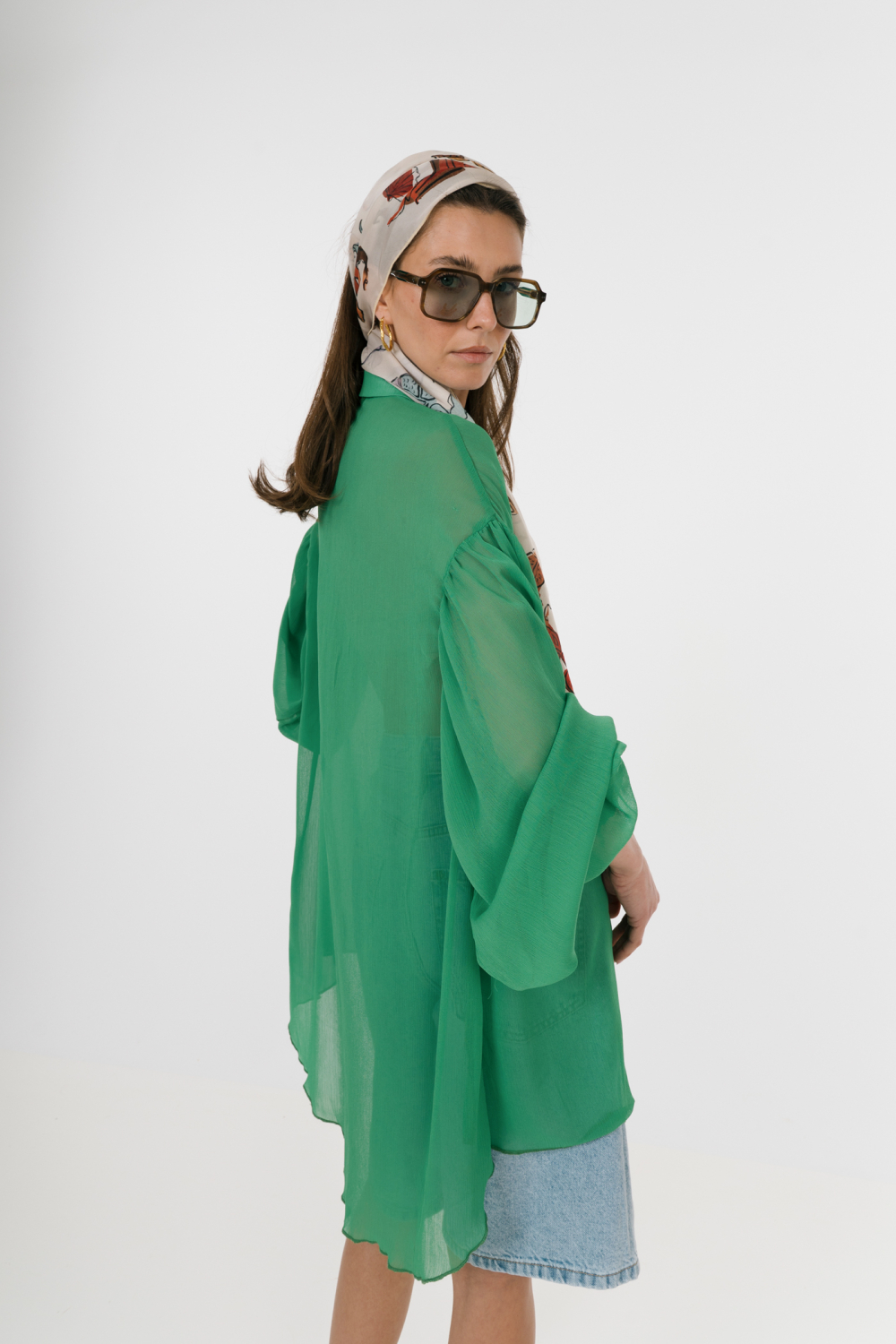 EROS MINIMAL TUNIC TOP GRASS GREEN
