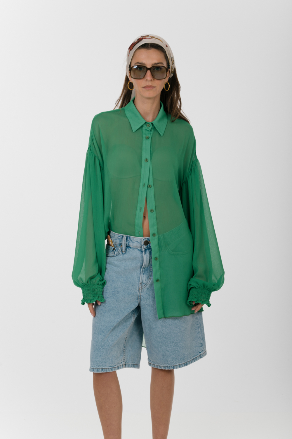 EROS MINIMAL TUNIC TOP GRASS GREEN