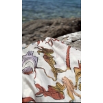ISTORIA SILK SCARF PAINTED PALMART ECRU