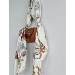 ISTORIA SILK SCARF PAINTED PALMART ECRU