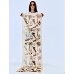 ISTORIA SILK SCARF PAINTED PALMART ECRU