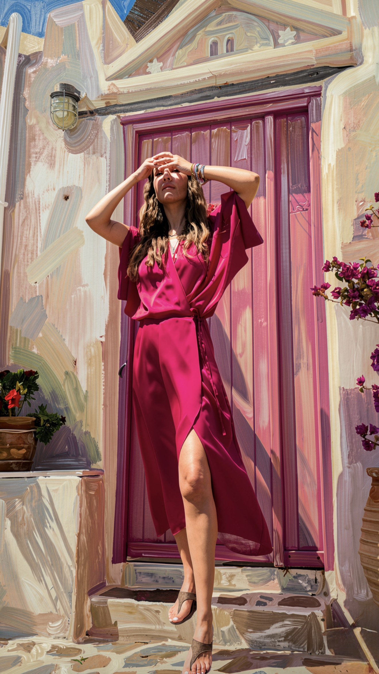 PALMOOR WRAP MIDI DRESS MAGENTA PALMOOR WRAP MIDI DRESS MAGENTA