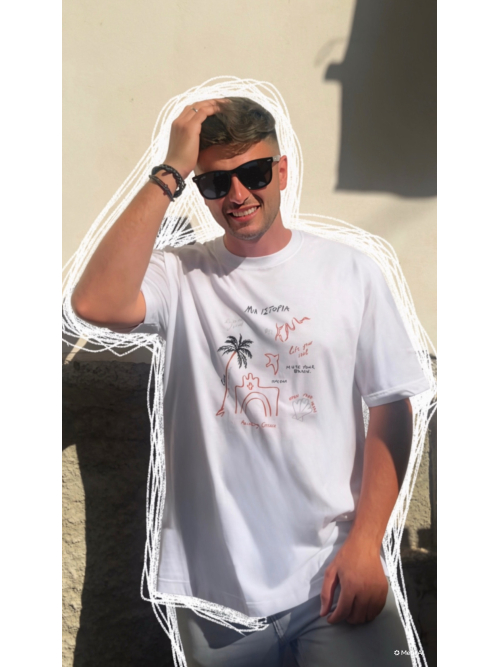 RAW UNISEX T-SHIRT STORY-PAINTED WHITE