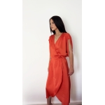 PALMOOR WRAP MIDI DRESS BURNT ORANGE