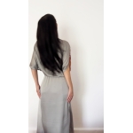 PALMOOR WRAP MIDI DRESS GREIGE-CHASE THE SUN