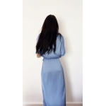 PALMOOR WRAP MIDI DRESS LIGHT BLUE