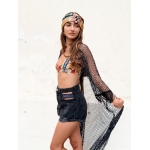 HOLLYSTIC KIMONO KAFTAN FISHNET BLACK SPARKLE