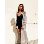 HOLLYSTIC SEQUIN KIMONO COVER UP SILVER