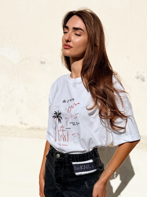RAW UNISEX T-SHIRT STORY-PAINTED WHITE