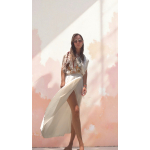 PALMOOR WRAP MIDI DRESS ECRU PALMART PRINT
