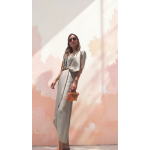PALMOOR WRAP MIDI DRESS GREIGE-CHASE THE SUN