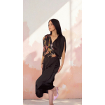 PALMOOR WRAP MIDI DRESS BLACK PALMART PRINT