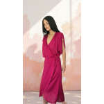 PALMOOR WRAP MIDI DRESS MAGENTA