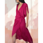PALMOOR WRAP MIDI DRESS MAGENTA