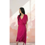 PALMOOR WRAP MIDI DRESS MAGENTA