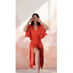 PALMOOR WRAP MIDI DRESS BURNT ORANGE