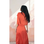 PALMOOR WRAP MIDI DRESS BURNT ORANGE