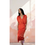 PALMOOR WRAP MIDI DRESS BURNT ORANGE