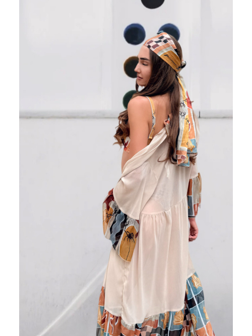 HERMIS SILK MAXI KAFTAN BEIGE-CHASE THE SUN