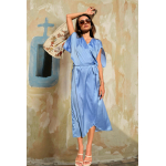 Φόρεμα Palmoor wrap midi ανοιχτό γαλάζιο