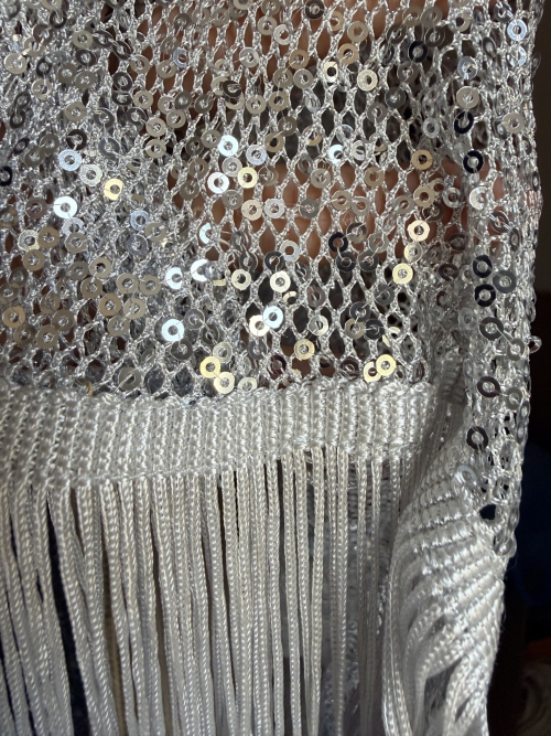 HOLLYSTIC SEQUIN KIMONO COVER UP SILVER