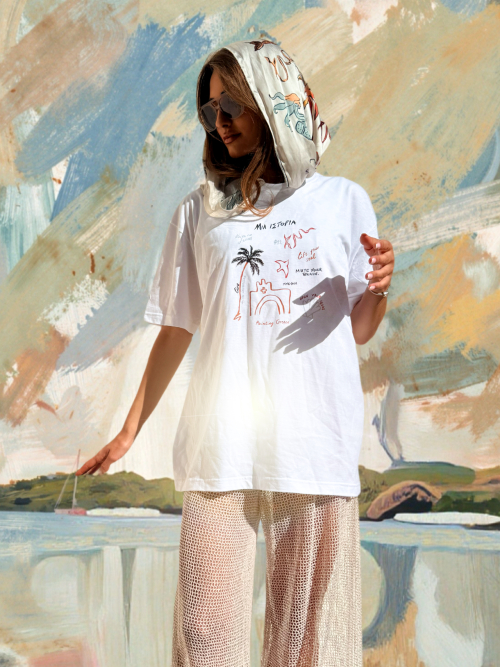 RAW UNISEX T-SHIRT STORY-PAINTED WHITE