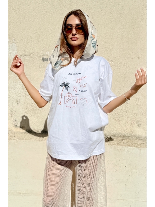 RAW UNISEX T-SHIRT STORY-PAINTED WHITE
