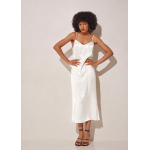 DELIGHT SILKY MIDI DRESS OFF WHITE