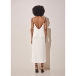 DELIGHT SILKY MIDI DRESS OFF WHITE