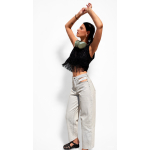 AWE FISHNET SEQUIN TOP WITH FRINGES BLACK