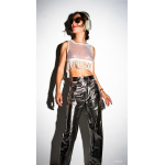 AWE FISHNET SEQUIN TOP WITH FRINGES SILVER-GOLD