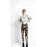 MERMAID STRAIGHT LEG METALLIC EFFECT PANTS