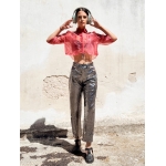 MERMAID STRAIGHT LEG METALLIC EFFECT PANTS