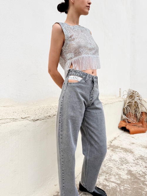 MIDBURST JEANS BARREL GREY WASH