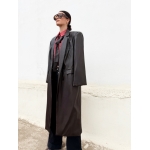 ARTOSPHERE COAT FAUX LEATHER DARK BROWN
