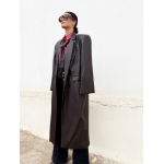 ARTOSPHERE COAT FAUX LEATHER DARK BROWN
